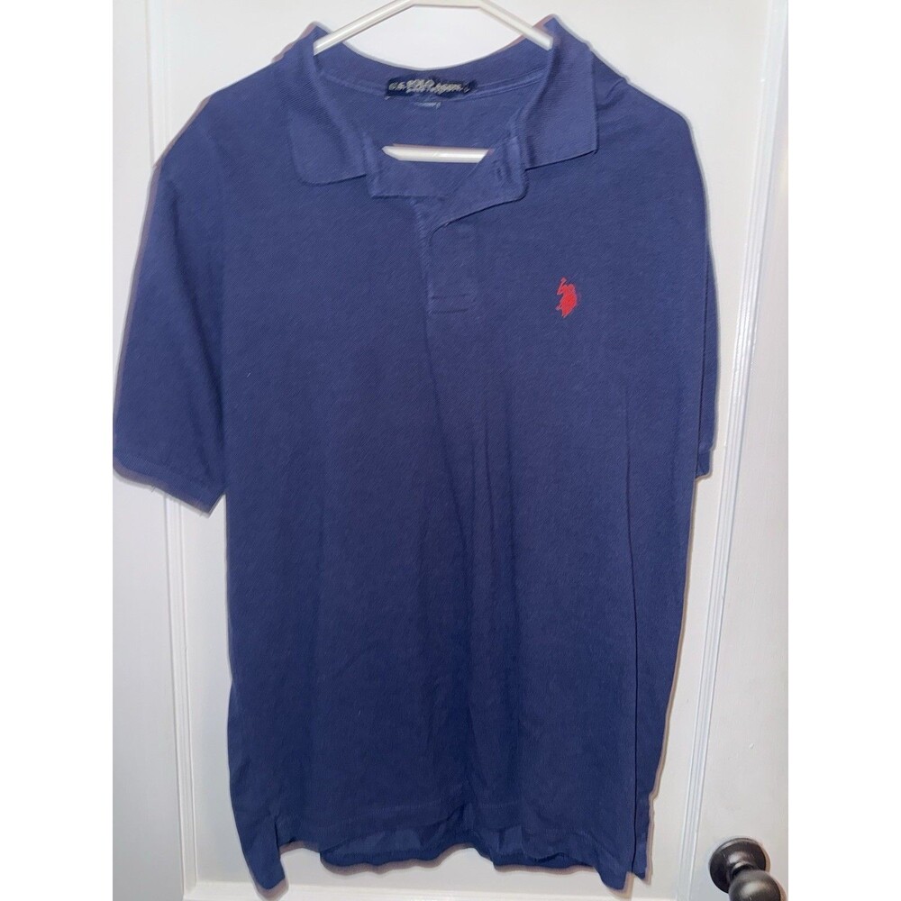 U.S. Polo Assn. Mens Size L Blue Short Sleeve Polo Golf Shirt